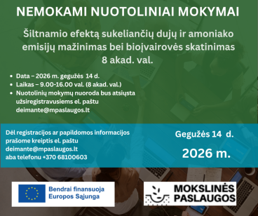  Nemokami nuotoliniai mokymai ūkininkams