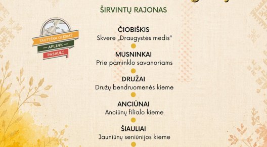 Tautiškos giesmės giedojimas Širvintų rajone