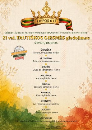 Tautiškos giesmės giedojimas Širvintų rajone