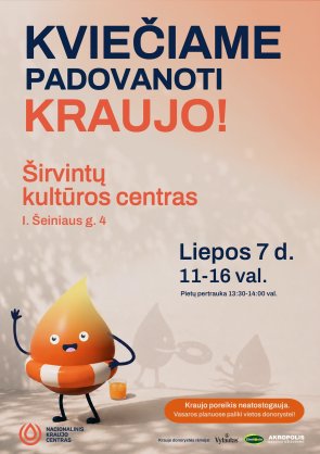 Kviečiame dovanoti kraujo 