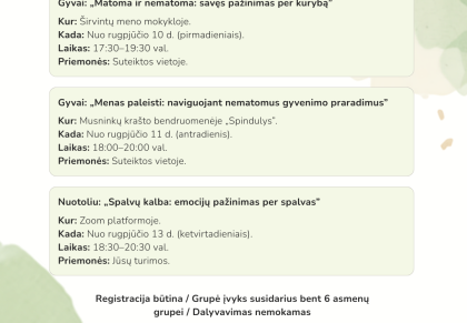 Kviečiame registruotis į naujas dailės terapijos grupes!