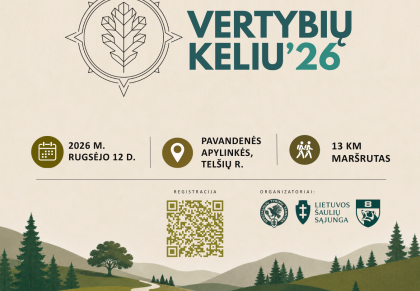 Kvietimas dalyvauti žygyje „Vertybių keliu‘26“