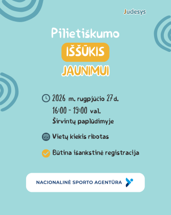 VšĮ Tavo Judesys kviečia 5–11 metų vaikus prisijungti prie interaktyvios pilietiškumo paskaitos...