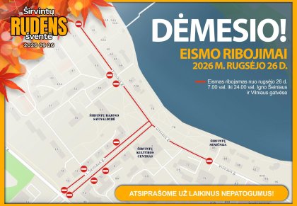 Eismo ribojimai Rudens šventės metu