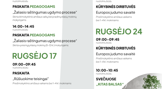 „Žaliasis taškas“ kviečia prisijungti prie NEMOKAMŲ nuotolinių edukacijų ciklo