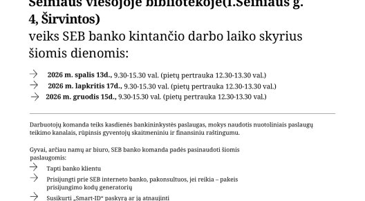 SEB banko konsultacijos Širvintose