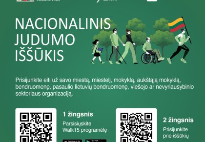 Nacionalinis judumo iššūkis 2026 tęsiasi – kviečiame aktyviai dalyvauti!