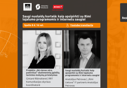 Projektas „Nė vienas nėra pamirštas“ kviečia į nemokamą nuotolinę paskaitą