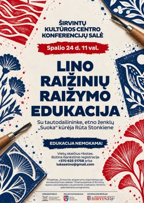 Lino raižinių raižymo edukacija