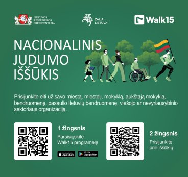 Nacionalinis judumo iššūkis 2026 tęsiasi – kviečiame aktyviai dalyvauti!